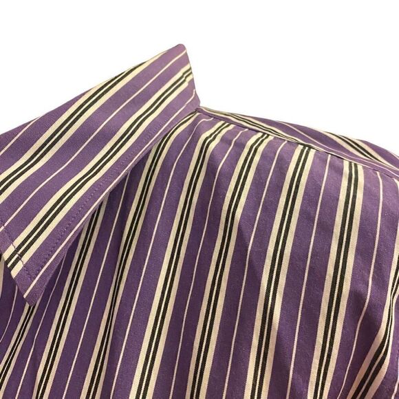 Lauren Ralph Lauren Purple and White Button Down Top Size XL - Picture 5 of 13